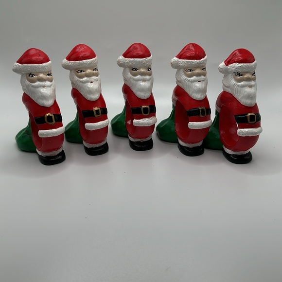 Christmas Santa clause napkin ring holders set of 5 - Picture 3 of 4
